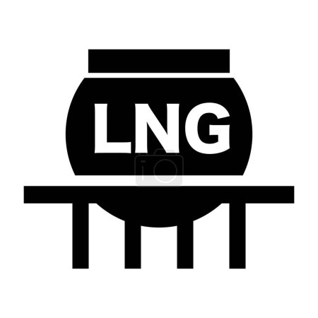 Ilustración de Icono de silueta de tanque de GNL simple. Vector editable. - Imagen libre de derechos