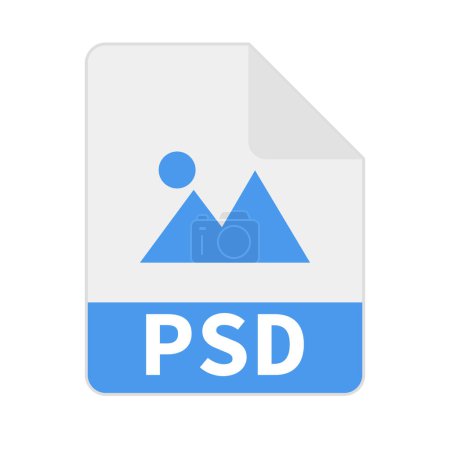 Illustration for Flat design PSD file icon. PSD data icon. Editable vector. - Royalty Free Image