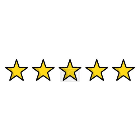 Illustration for 5 star rating icon. Five star review. Editable vector. - Royalty Free Image