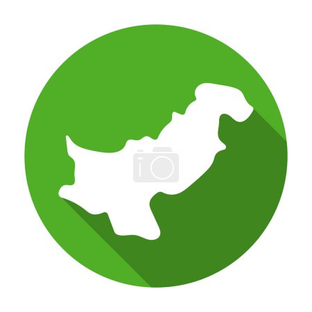Illustration for Round shaded Pakistan map icon. Editable vector. - Royalty Free Image