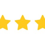 Five stage evaluation star icon. Review. Editable vector.