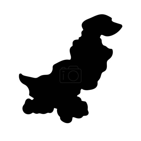Illustration for Pakistan map silhouette icon. Editable vector. - Royalty Free Image