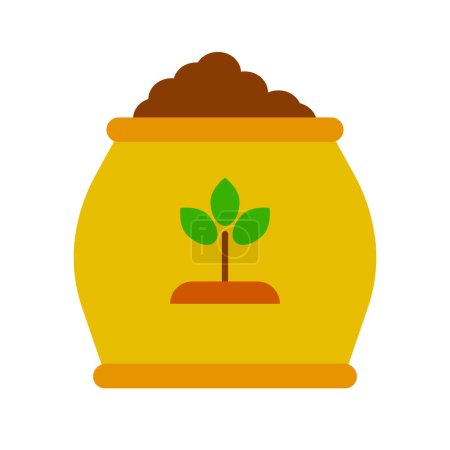 Illustration for Flat design fertilizer icon. Agriculture. Editable vector. - Royalty Free Image