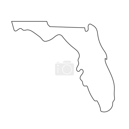 Téléchargez les illustrations : Icône de carte simple Floride. Vecteur modifiable. - en licence libre de droit