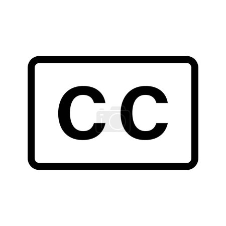 Einfaches Untertitelsymbol. CC-Symbol. Editierbarer Vektor.