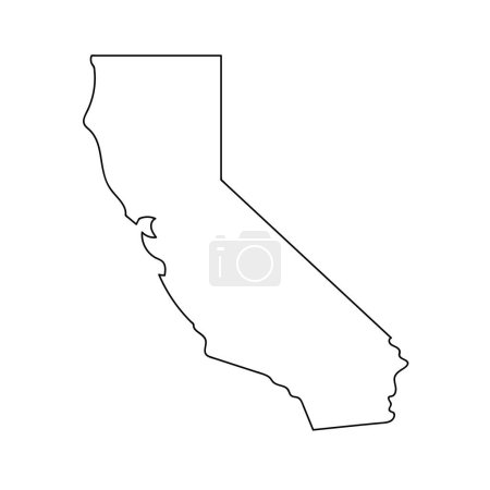 Téléchargez les illustrations : Icône de carte Californie simple. Vecteur modifiable. - en licence libre de droit
