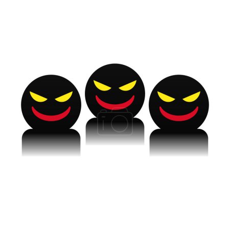 Illustration for Suspicious trio group icon. Editable vector. - Royalty Free Image