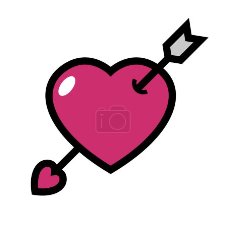 Illustration for Pink cupid icon. Love and romance. Editable vector. - Royalty Free Image