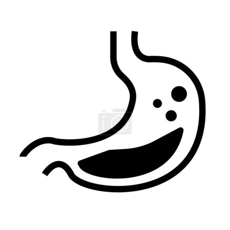 Téléchargez les illustrations : Simple icône de l'estomac. Organe digestif. Vecteur modifiable. - en licence libre de droit