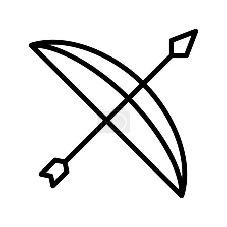 Illustration for Simple bow and arrow weapon icon. Editable vector. - Royalty Free Image