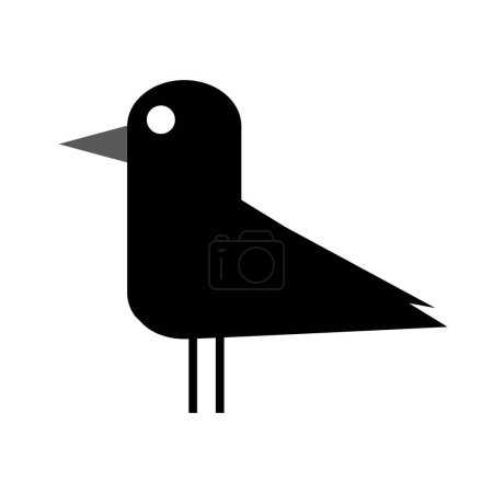 Illustration for Simple crow silhouette icon. Black bird icon. Editable vector. - Royalty Free Image