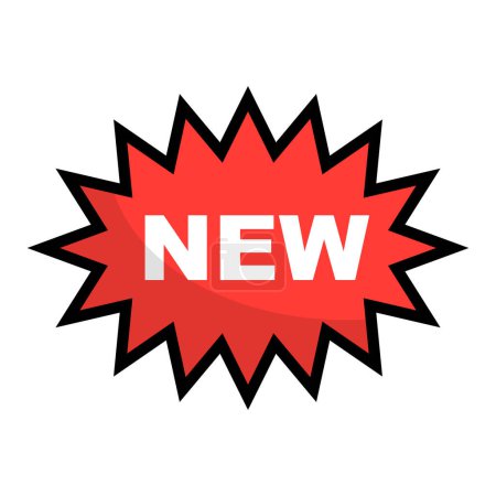 Illustration for New product NEW icon. New release notice. Editable vector. - Royalty Free Image