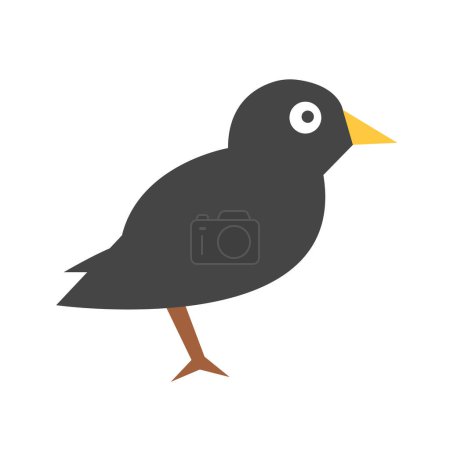 Illustration for Flat design crow icon. Editable vector. - Royalty Free Image