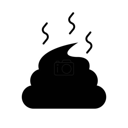 Illustration for Poop and poop smell silhouette icon. Feces. Editable vector. - Royalty Free Image