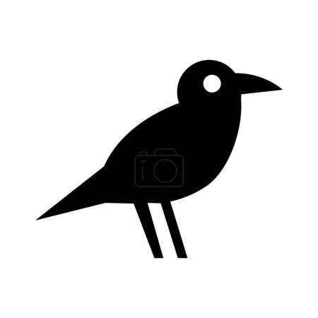 Illustration for Crow icon. Raven icon. Editable vector. - Royalty Free Image