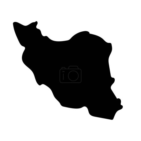 Illustration for Iran map silhouette icon. Editable vector. - Royalty Free Image