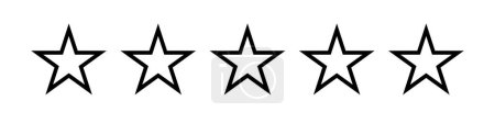 Illustration for Simple five star icon. Rating. Editable vector. - Royalty Free Image