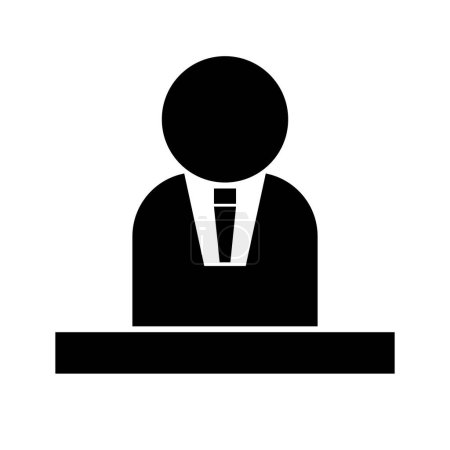 Illustration for Politician or president silhouette icon. Editable vector. - Royalty Free Image