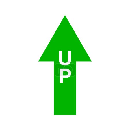 UP arrow icon. Rising arrow. Editable vector.