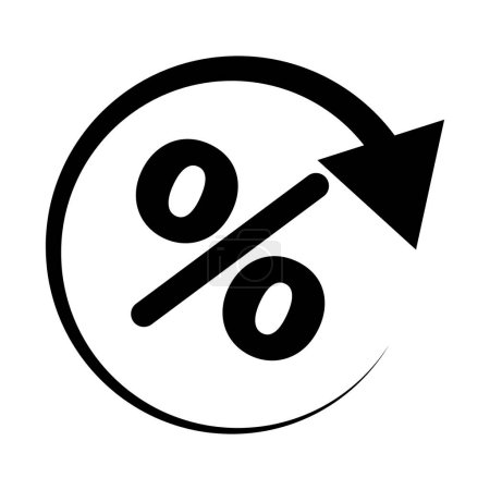 Illustration for Percent icon of yield. Editable vector. - Royalty Free Image