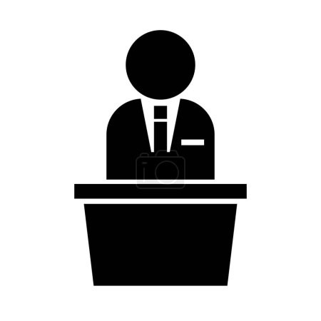 Illustration for Politician silhouette icon. Election candidate. Editable vector. - Royalty Free Image