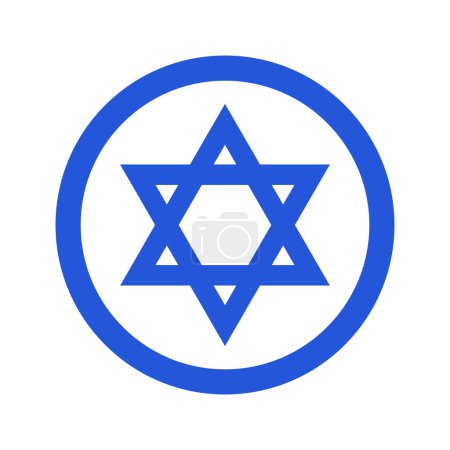 Round Jewish Symbol. Israel. Editable vector.