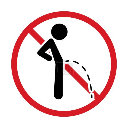 Illustration for Standing pee prohibited icon. Peeing prohibited. Editable vector. - Royalty Free Image