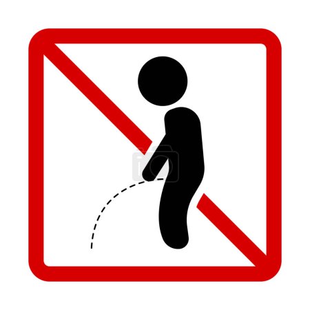 Illustration for Do not pee here. Editable vector. - Royalty Free Image