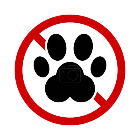 Ilustración de No se admiten mascotas icono. No se permiten animales. Vector editable. - Imagen libre de derechos