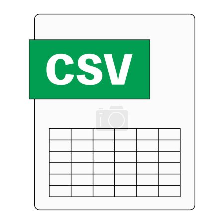 Téléchargez les illustrations : Icône d'extension CSV. icône de fichier CSV. Vecteur modifiable. - en licence libre de droit