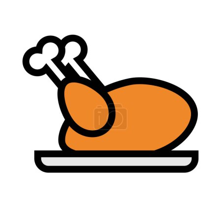 Illustration for Chicken leg icon. Chicken dish icon. Editable vector. - Royalty Free Image