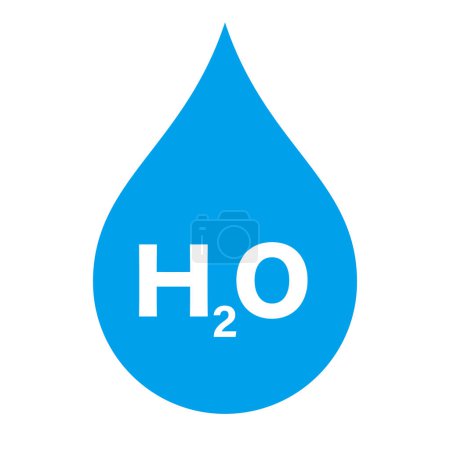 H2O icon. Water icon. Editable vector.