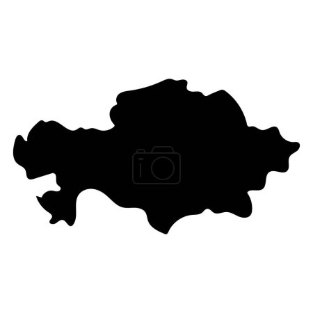Téléchargez les illustrations : Kazakhstan carte silhouette icône. Vecteur modifiable. - en licence libre de droit