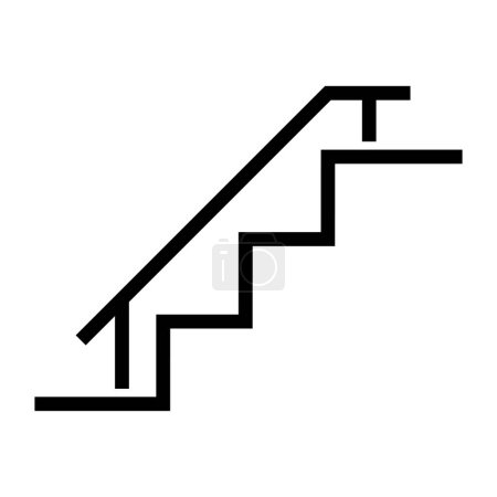 Escaleras simples con icono barandilla. Vector editable.