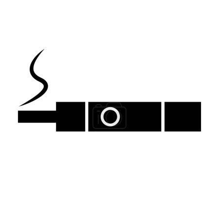 Electronic cigarette silhouette icon. Electronic cigarette smoking silhouette. Editable vector.