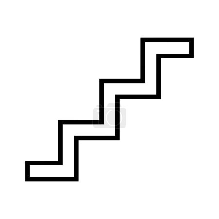 Icono de escalera simple. Guía de escaleras. Vector editable.