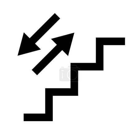 Escaleras e iconos de flecha bidireccional. Vector editable.