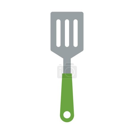 Green spatula icon. Turner icon. Editable vector.