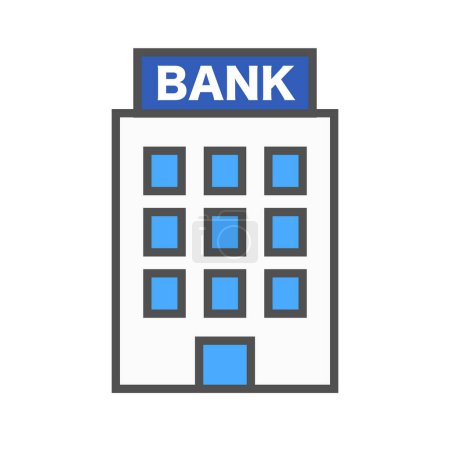 Bank office building icon. Editable vector.
