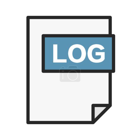 Log file icon. Data log icon. Editable vector.