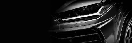 Photo for Detail on one of the LED headlights super car.copy space - Royalty Free Image