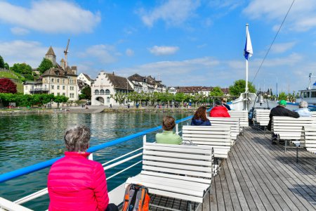 Photo for Rapperswil-Jona, St. Gallen May 25,2023: View of the Rapperswil harbour beautiful town located on the upper end of Lake Zurich ,Switzerland - Royalty Free Image