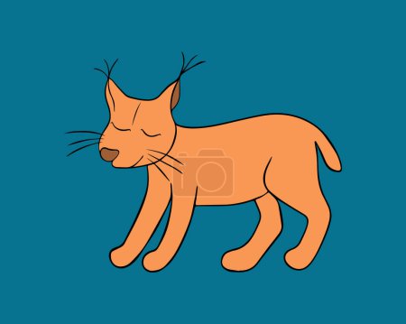 Illustration for Vector isolated illustration of lynx animal with outline. - Royalty Free Image