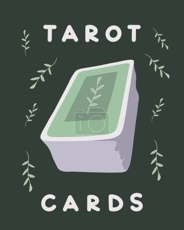 Vector isolated illustration of tarot card deck. Prediction of the future. Divination on cards.