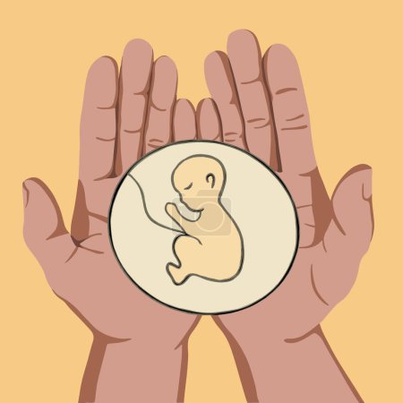 Illustration for Vector isolated illustration of unborn baby. Frozen pregnancy. Miscarriage. Day of Remembrance of Unborn Children. - Royalty Free Image