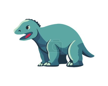 Illustration for Vector isolated illustration of a cartoon dinosaur on a white background. - Royalty Free Image