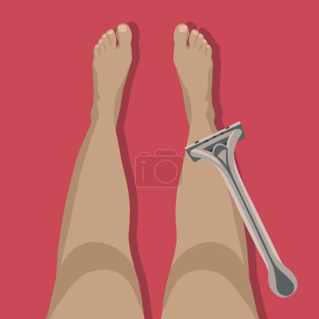 Illustration vectorielle isolée des jambes de rasage.