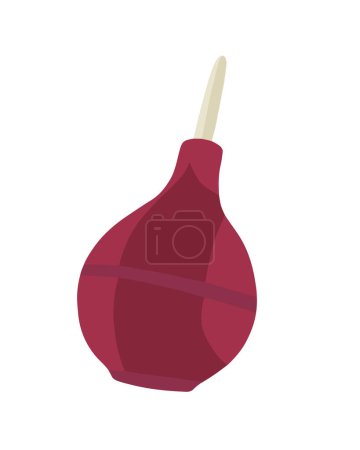 Vector isolated illustration of enema on white background. Medical pear.