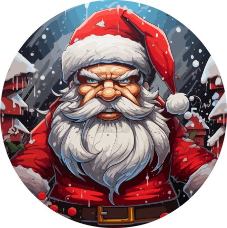 Santa Claus. Trendy hipster Vector illustration of Santa Claus in a red suit. christmas. New year 2024