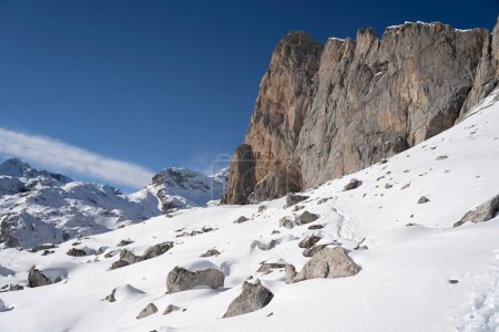 Photo for Snowy mountains in winter in Picos de Europa National Park, Spain. High quality photo - Royalty Free Image